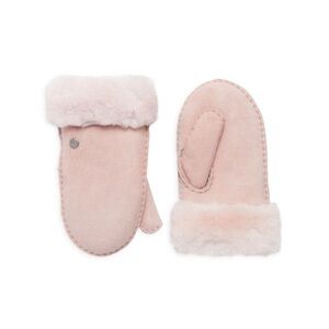NWT • UGG Australia Kid’s Shearling Mittens in Pink Cloud • 4-6Y